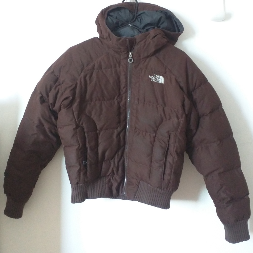 North Face insulated goose down jacket w/ hood